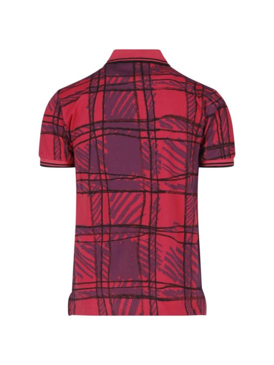 26FW 비비안웨스트우드 스크리블 체크 코튼 반팔 폴로 셔츠 2H01000Y J00BRH301 Red - VIVIENNE WESTWOOD