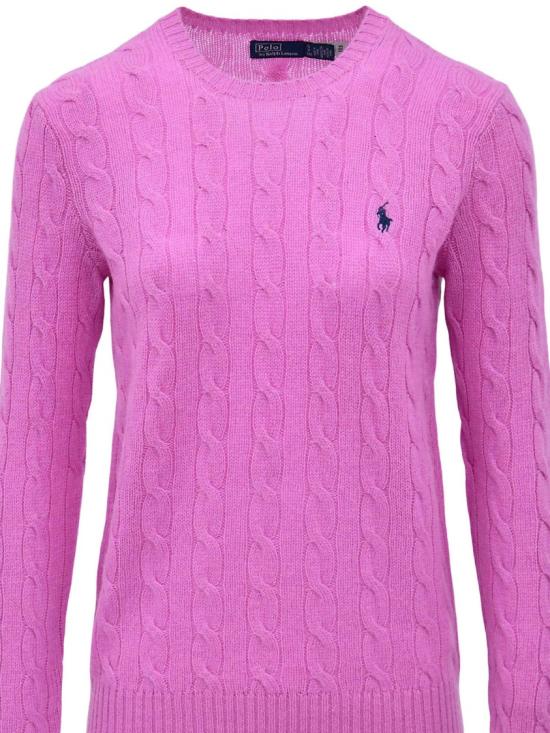 26FW 폴로 랄프로렌 폴로 자수 케이블 니트 스웨터 211 971865 Pink - POLO RALPH LAUREN