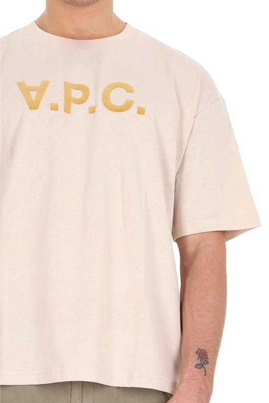 26SS 아페쎄 오버사이즈 그랜드 VPC 티셔츠 COHLR M26385AAD ECRU Pink - A.P.C.