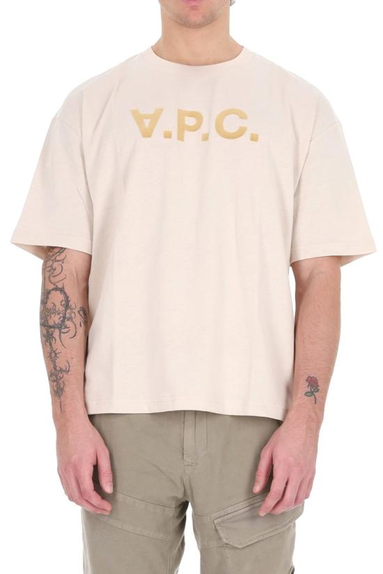 26SS 아페쎄 오버사이즈 그랜드 VPC 티셔츠 COHLR M26385AAD ECRU Pink - A.P.C.