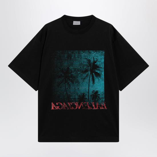 26FW 발렌시아가 빈티지 홀리데이 코튼 티셔츠 A001VVTUVO8 Black