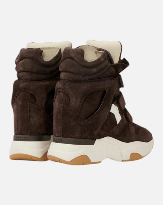  이자벨마랑 발스키 스웨이드 웨지 스니커즈 BK0009FA B4E10S CLMW CHOCOLATE MILKY WHITE - ISABEL MARANT