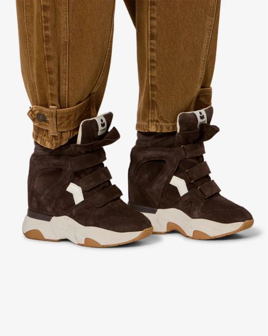  이자벨마랑 발스키 스웨이드 웨지 스니커즈 BK0009FA B4E10S CLMW CHOCOLATE MILKY WHITE - ISABEL MARANT
