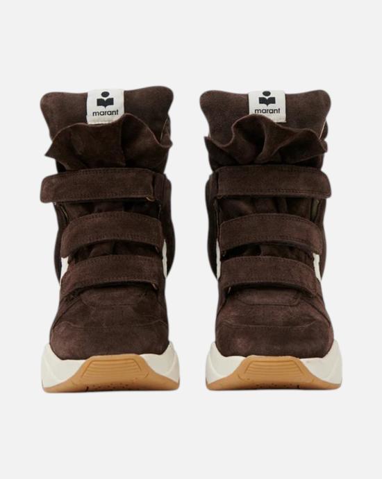  이자벨마랑 발스키 스웨이드 웨지 스니커즈 BK0009FA B4E10S CLMW CHOCOLATE MILKY WHITE - ISABEL MARANT