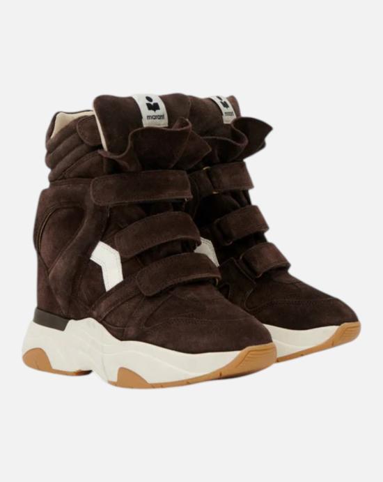  이자벨마랑 발스키 스웨이드 웨지 스니커즈 BK0009FA B4E10S CLMW CHOCOLATE MILKY WHITE - ISABEL MARANT