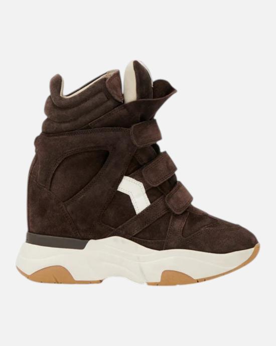  이자벨마랑 발스키 스웨이드 웨지 스니커즈 BK0009FA B4E10S CLMW CHOCOLATE MILKY WHITE - ISABEL MARANT