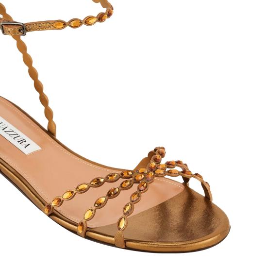 26FW 아쿠아주라 샌들 LSKFLAS0 MSKDEE Gold - AQUAZZURA