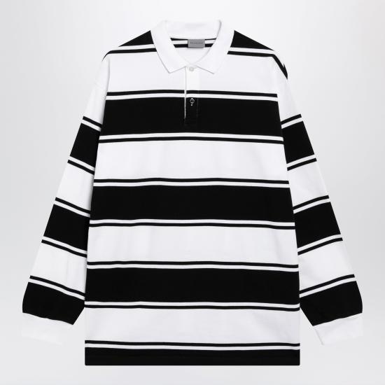 26FW 발렌시아가 바시티 스트라이프 폴로 티셔츠 A00189TUVW7 Multicolor