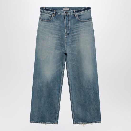 26FW 발렌시아가 디스트레스드 배기 데님 팬츠 745213TDW14 Blue
