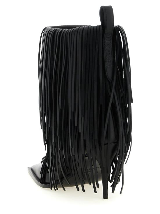 26SS 발렌시아가 부츠 애비뉴 프린지  및 앵클  블랙 - BALENCIAGA