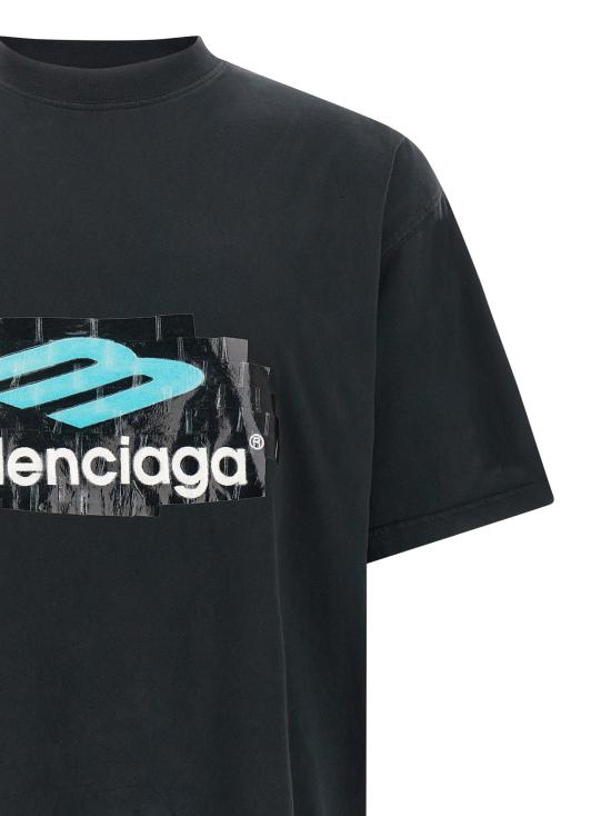 26SS 발렌시아가 반팔 티셔츠 프린트 티셔츠 블랙 - BALENCIAGA