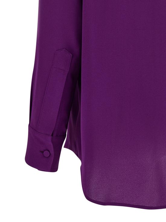 26SS 발렌시아가 블라우스/셔츠 셔츠와 스카프, 블라우스 세트 (보라색) - BALENCIAGA