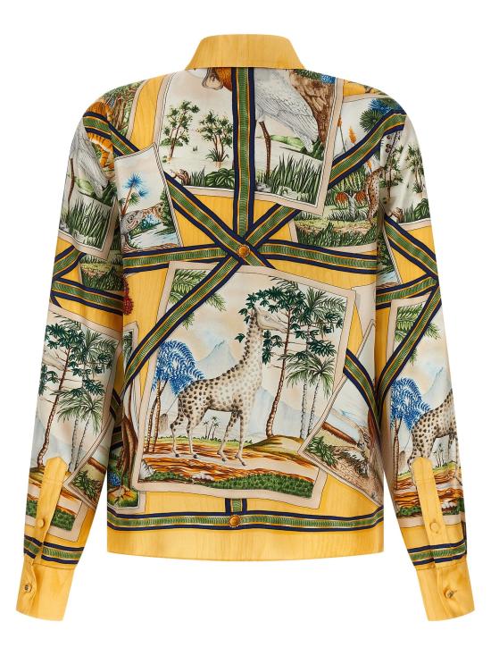 26SS 구찌 블라우스/셔츠 실크 셔츠, 셔츠와 블라우스, 멀티컬러 - GUCCI