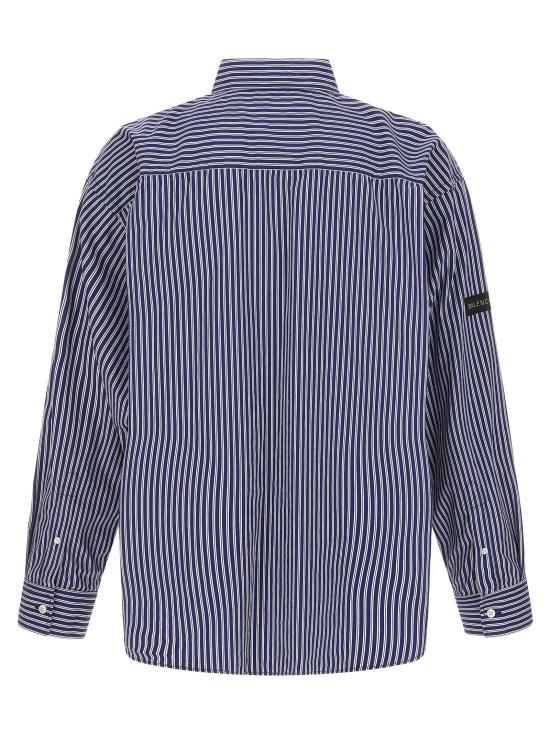 26SS 발렌시아가 셔츠 줄무늬 , 와 블라우스, 파란색 - BALENCIAGA