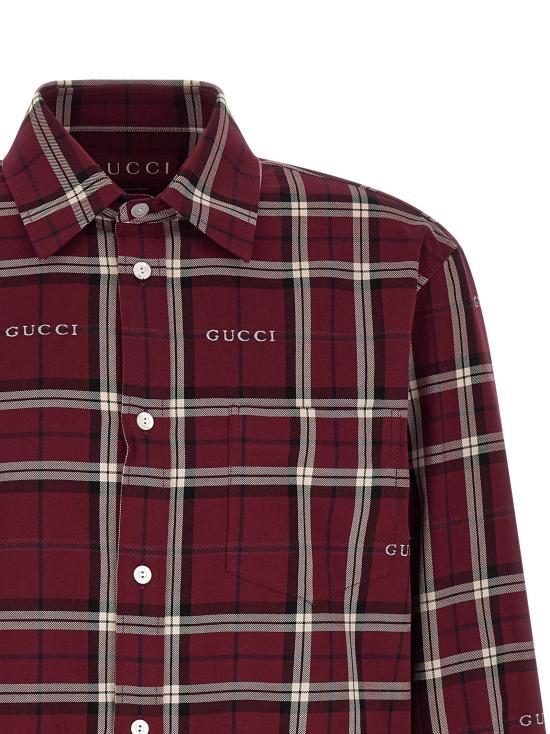 26SS 구찌 셔츠 타탄 , 와 블라우스 (빨간색) - GUCCI