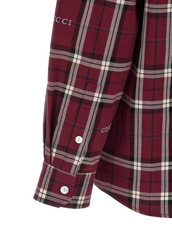 26SS 구찌 셔츠 타탄 , 와 블라우스 (빨간색) - GUCCI