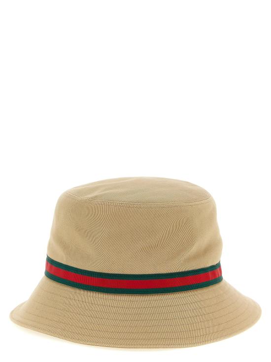 26SS 구찌 버킷햇 웹 테이프 버킷햇 베이지색 - GUCCI