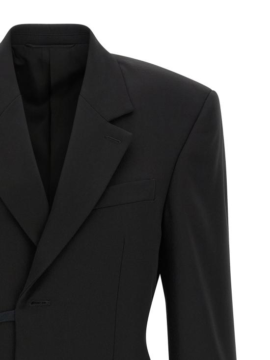 26SS 발렌시아가 수트 자켓 랩 테일러드 블레이저 블랙 - BALENCIAGA