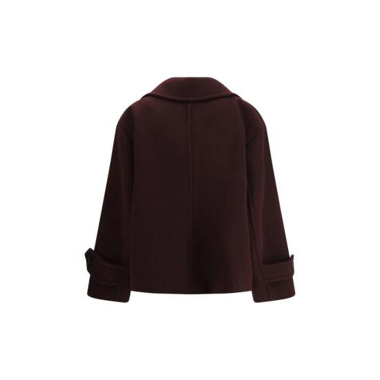25FW 끌로에 코트 오버사이즈 더블 브레스트  버건디 - CHLOE