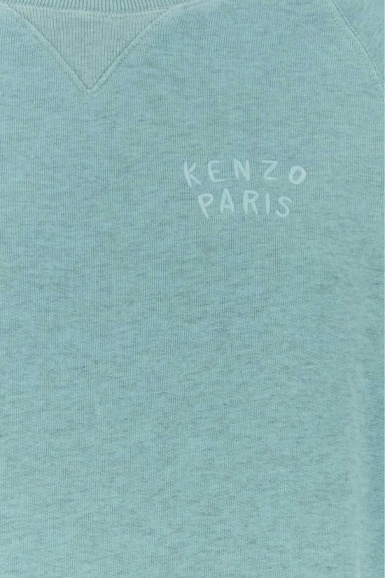  겐조 스웨터 멜란지 라이트 블루 코튼 스웨트셔츠 - KENZO