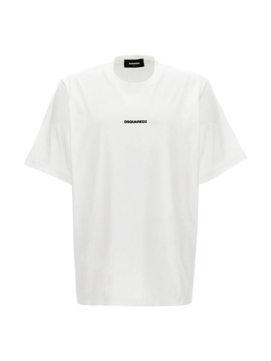  디스퀘어드2 반팔 티셔츠 Dsquared2 슬라우치핏 로고 티셔츠 화이트 - DSQUARED2