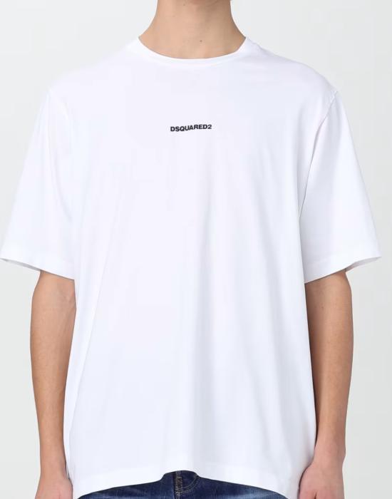  디스퀘어드2 반팔 티셔츠 Dsquared2 슬라우치핏 로고 티셔츠 화이트 - DSQUARED2