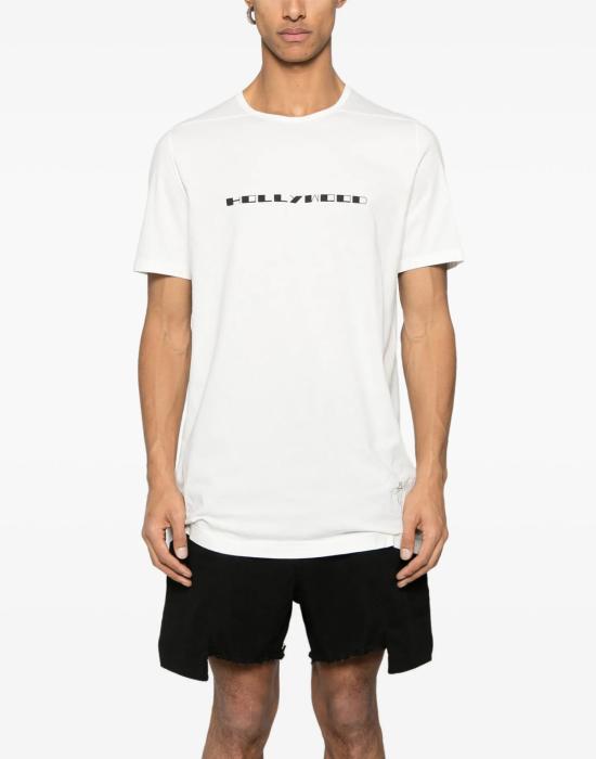  릭 오웬스 반팔 티셔츠 Drkshdw 레벨 로고 티셔츠 화이트 - RICK OWENS