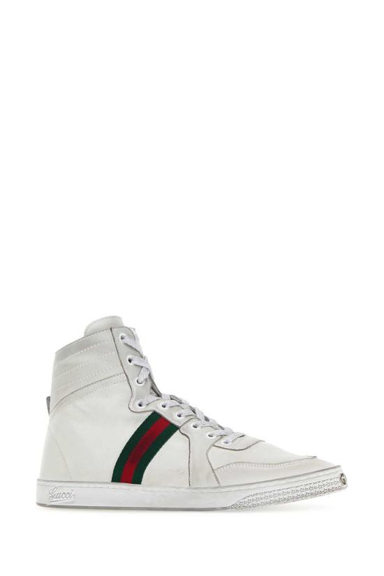  구찌 스니커즈 화이트 가죽 스트레치 - GUCCI