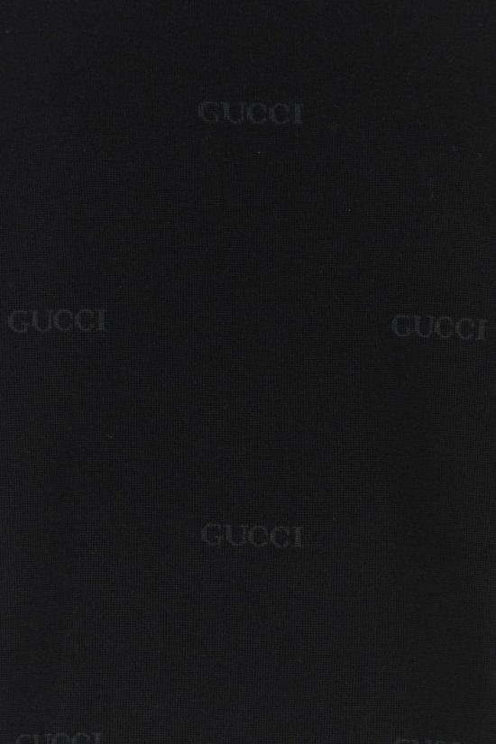  구찌 반팔 티셔츠 자수 울 블렌드 티셔츠 - GUCCI