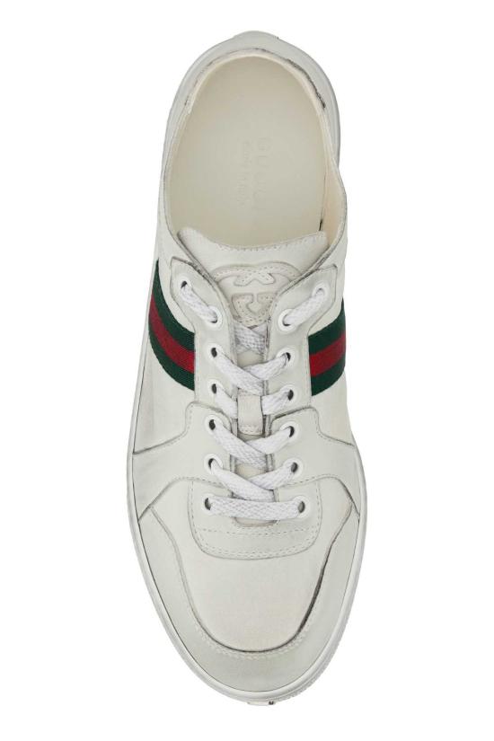  구찌 스니커즈 화이트 가죽 스트레치 - GUCCI