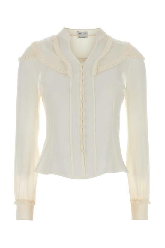  알렉산더 맥퀸 블라우스 Alexander Mc Queen Exterior: Silk Maglie Shirt Ivory