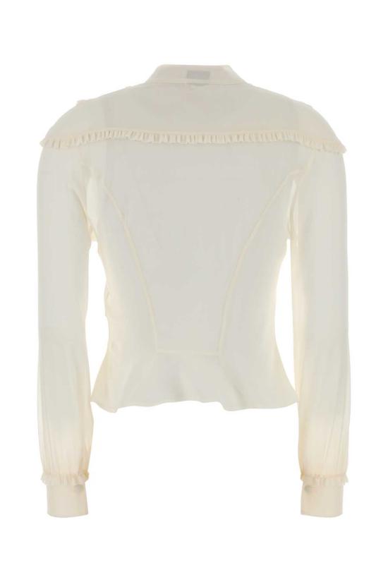  알렉산더 맥퀸 블라우스 Alexander Mc Queen Exterior: Silk Maglie Shirt Ivory - ALEXANDER MCQUEEN