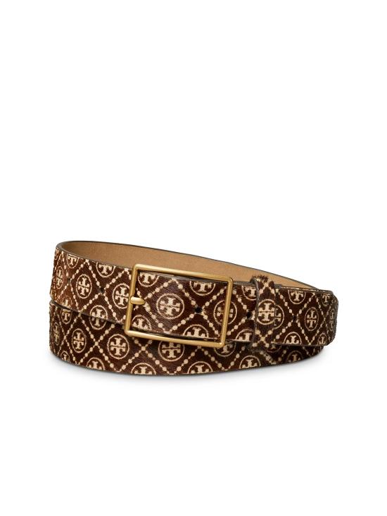  토리버치 벨트 T 모노그램 헤어카프  브라운 - TORY BURCH