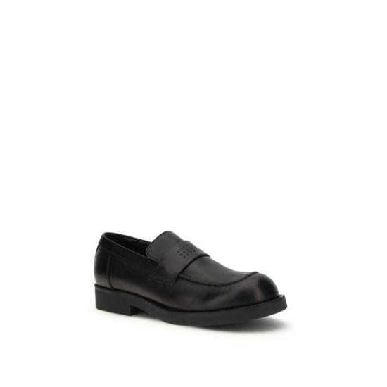  MM6 메종마르지엘라 로퍼 Mm6 메종 마르지엘라 송아지 가죽 보스 타우러스 슬립온  블랙 - MM6 MAISON MARGIELA
