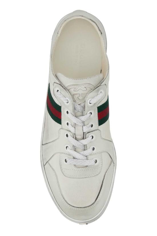  구찌 스니커즈 화이트 가죽 스트레치 - GUCCI