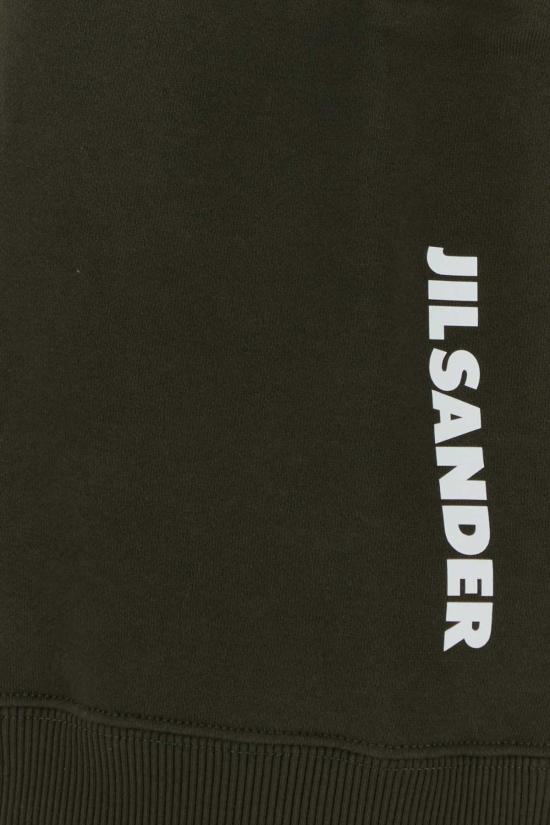  질샌더 후드 티셔츠 질 샌더 코튼 스웨트셔츠 올리브 그린 - JIL SANDER