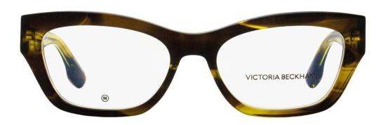  빅토리아 베컴 안경 모디파이드 직사각형  VB2675 318 53mm 플라스틱(아세테이트) 스트라이프 카키 - VICTORIA BECKHAM