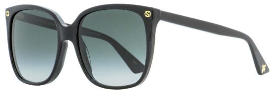  구찌 선글라스 스퀘어 GG0022 S 001 57mm 0022 플라스틱(아세테이트) 선글라스 블랙 - GUCCI