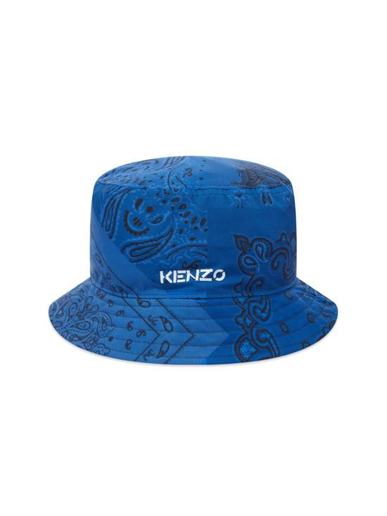  겐조 버킷햇 페이즐리 반다나 로고 버킷햇 블루 - KENZO