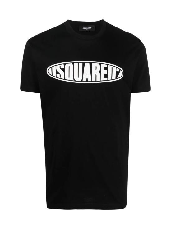  디스퀘어드2 반팔 티셔츠 Dsquared2 서핑보드 로고 티셔츠 블랙 - DSQUARED2