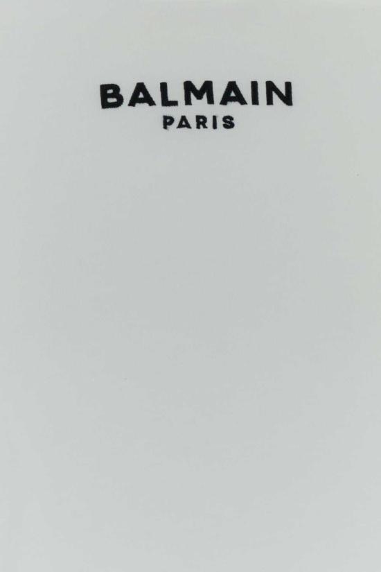  발망 반팔 티셔츠 화이트 코튼 티셔츠 - BALMAIN