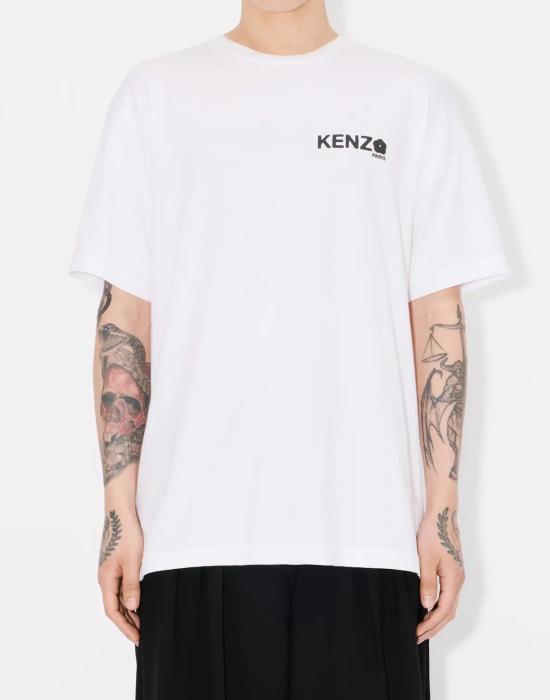  겐조 반팔 티셔츠 보케 플라워 2.0 로고 티셔츠 화이트 - KENZO