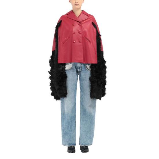  마르지엘라 가죽 자켓 메종  가죽 망토 - MAISON MARGIELA
