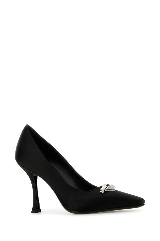  지미추 힐/펌프스 라이커90bxl 새틴 파베 다이아몬드 링크 힐 블랙 크리스탈 - JIMMY CHOO