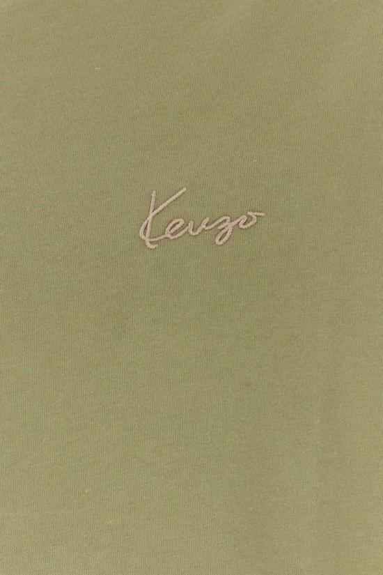  겐조 반팔 티셔츠 올리브 그린 코튼 티셔츠 - KENZO