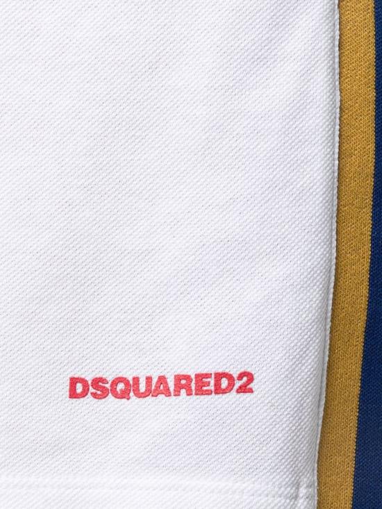  디스퀘어드2 숏팬츠 Dsquared2 사이드 스트라이프 로고 쇼츠 화이트 - DSQUARED2