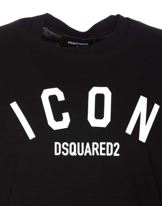  디스퀘어드2 반팔 티셔츠 Dsquared2 Be Icon 쿨핏 티셔츠 블랙 - DSQUARED2