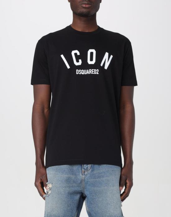  디스퀘어드2 반팔 티셔츠 Dsquared2 Be Icon 쿨핏 티셔츠 블랙