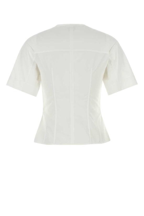  알렉산더 맥퀸 블라우스 838911 Qaabt 9000 스티치 DT 셔츠 옵티컬 화이트 - ALEXANDER MCQUEEN
