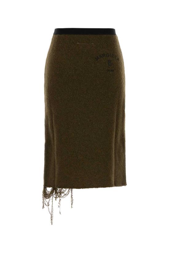  MM6 메종마르지엘라 스커트 Mm6 메종 마르지엘라 머드 울 블렌드 - MM6 MAISON MARGIELA